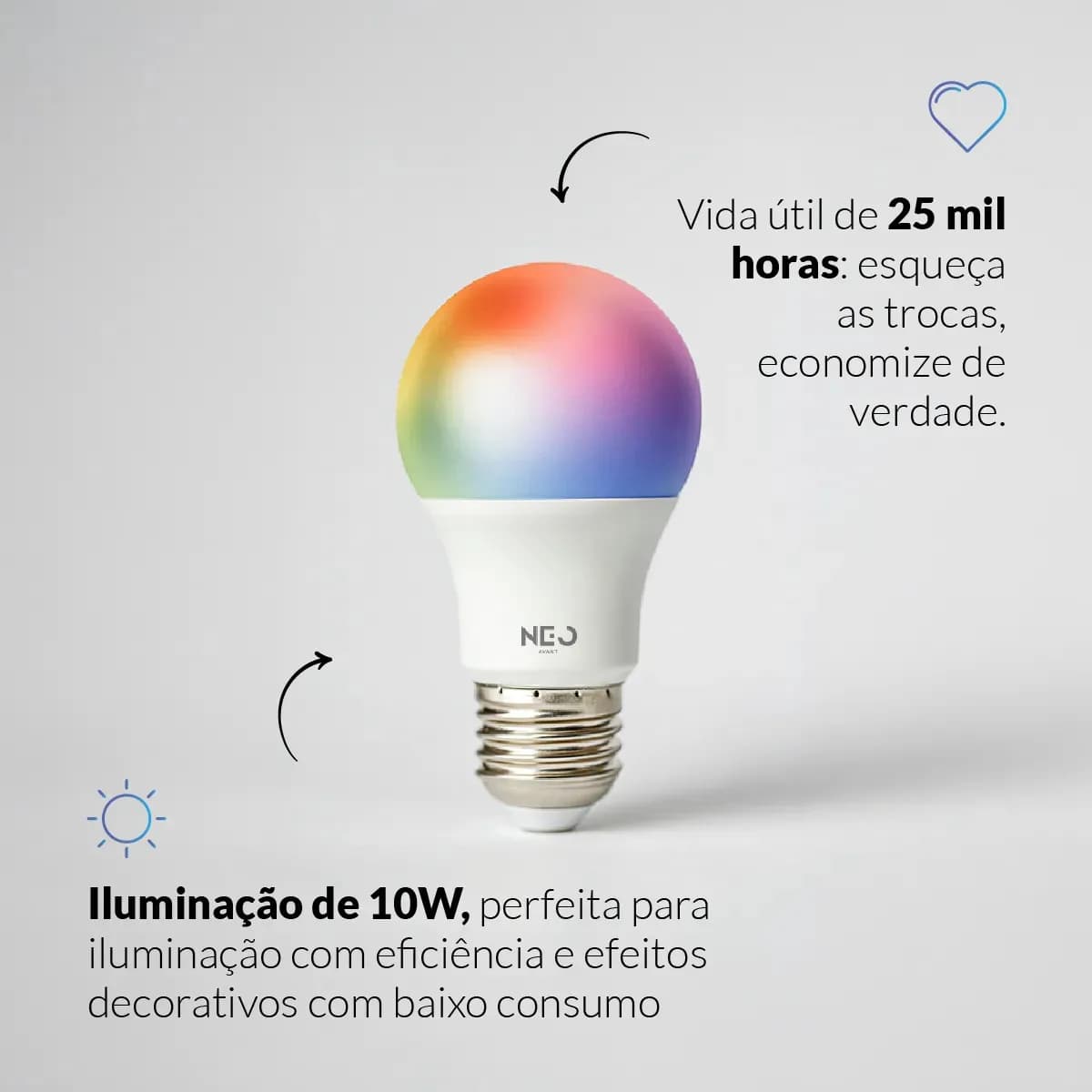 Lampada Led Pera Smart Inteligente Wi Fi 2.4ghz Alexa Google 10w Rgb 2700k/6500k Branco Quente/neutro/frio E27 Cod: 290028177 Avant Neo — imagem 4