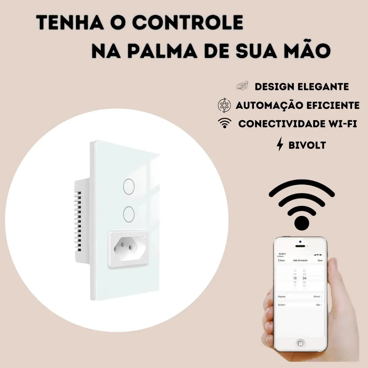 Interruptor Tomada Inteligente Digital Touch Wi-fi Automação — imagem 3