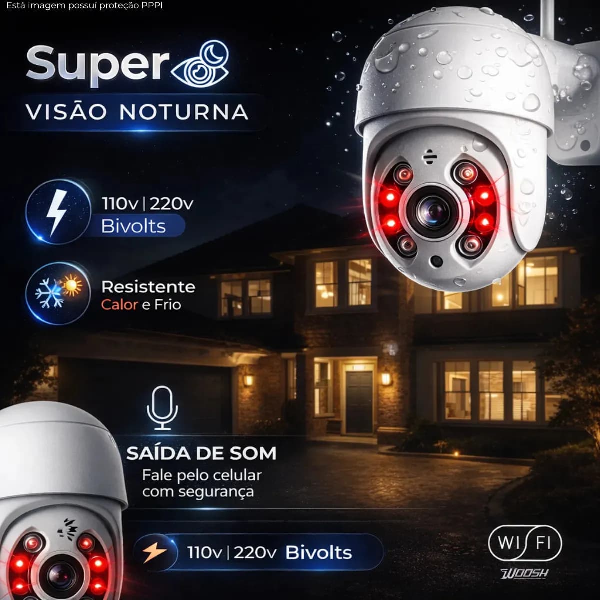 Câmera De Segurança Wifi Yoosee Externa Mini Dome Full Hd Infravermelho Prova D'água Woosh — imagem 5