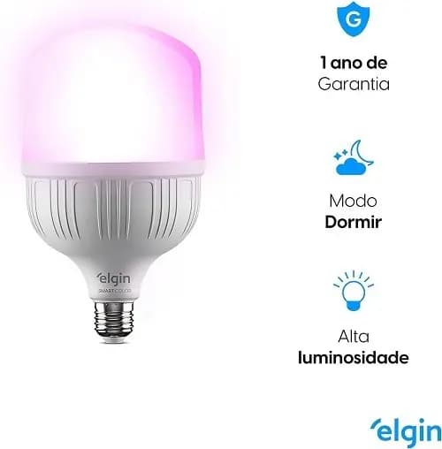Lâmpada Inteligente Led Bulbo 20w Rgb Smart Color - Elgin — imagem 4