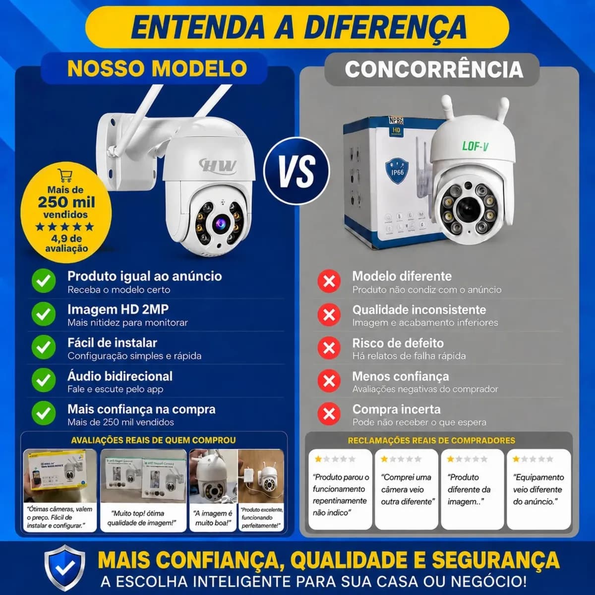 Kit 2 Câmera Segurança Ip Interna Externa Wifi iCSee Infravermelho Prova D’Água - HW — imagem 3