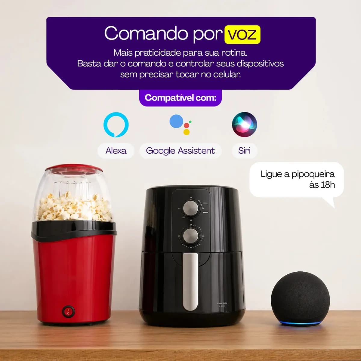 Adaptador De Tomada Wifi Inteligente 10a Hi By Geonav, compatível com Alexa — imagem 3
