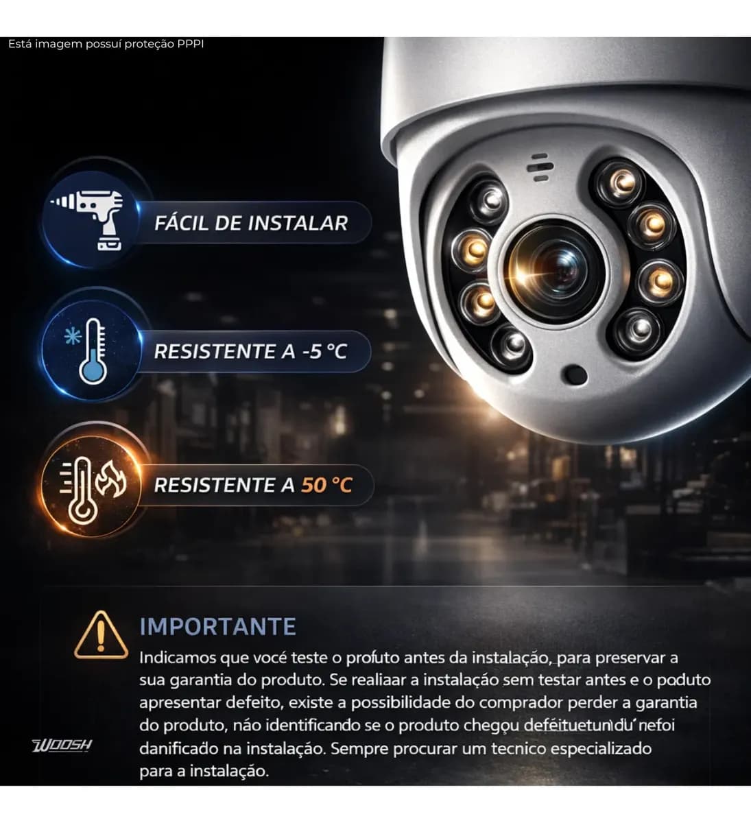 Câmera De Segurança Wifi Yoosee Externa Mini Dome Full Hd Infravermelho Prova D'água Woosh — imagem 4