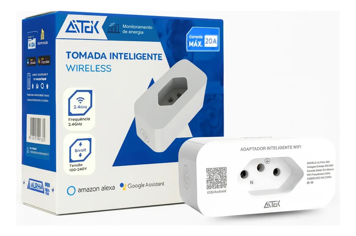 Tomada Inteligente Smart Bivolt Wi-fi Wireless Plug Moderna