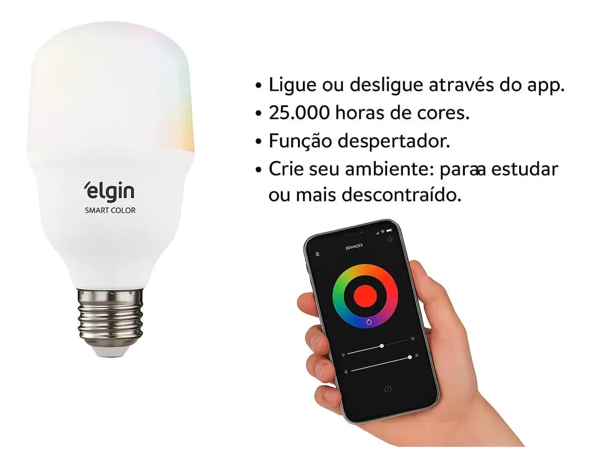 Lampada Led Rgb Bulbo 30w Inteligente Smart Wi-fi Elgin — imagem 3