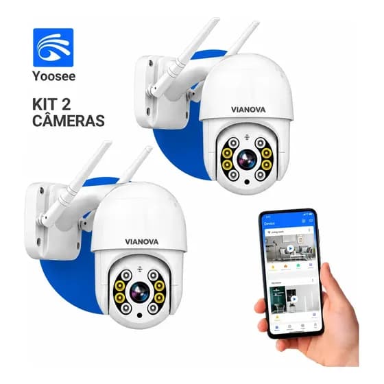 Kit 2 câmeras Ip Yoosee Prova D'água Infravermelho Externa Wifi