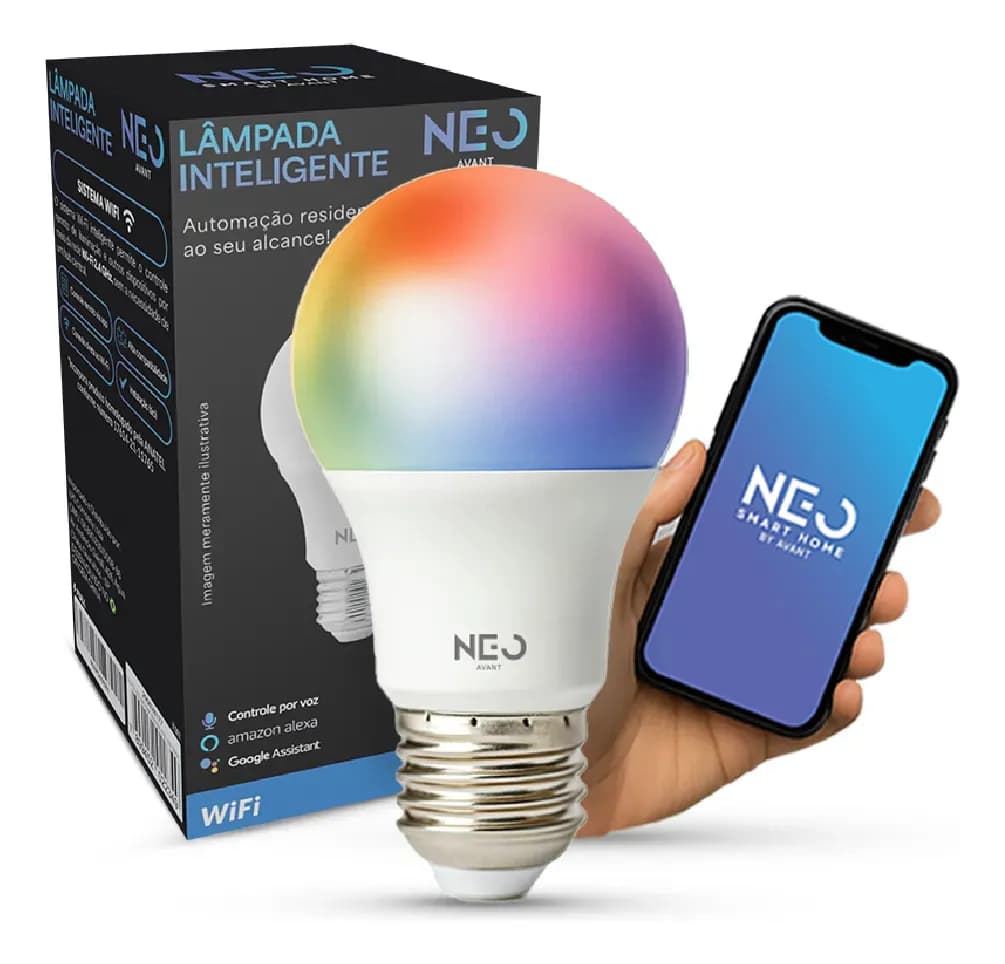 Lampada Led Pera Smart Inteligente Wi Fi 2.4ghz Alexa Google 10w Rgb 2700k/6500k Branco Quente/neutro/frio E27 Cod: 290028177 Avant Neo — imagem 2