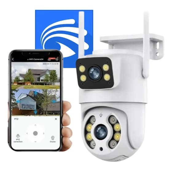 Câmera Dupla Segurança Ip Wifi Externa Lente 6mp App Yoosee