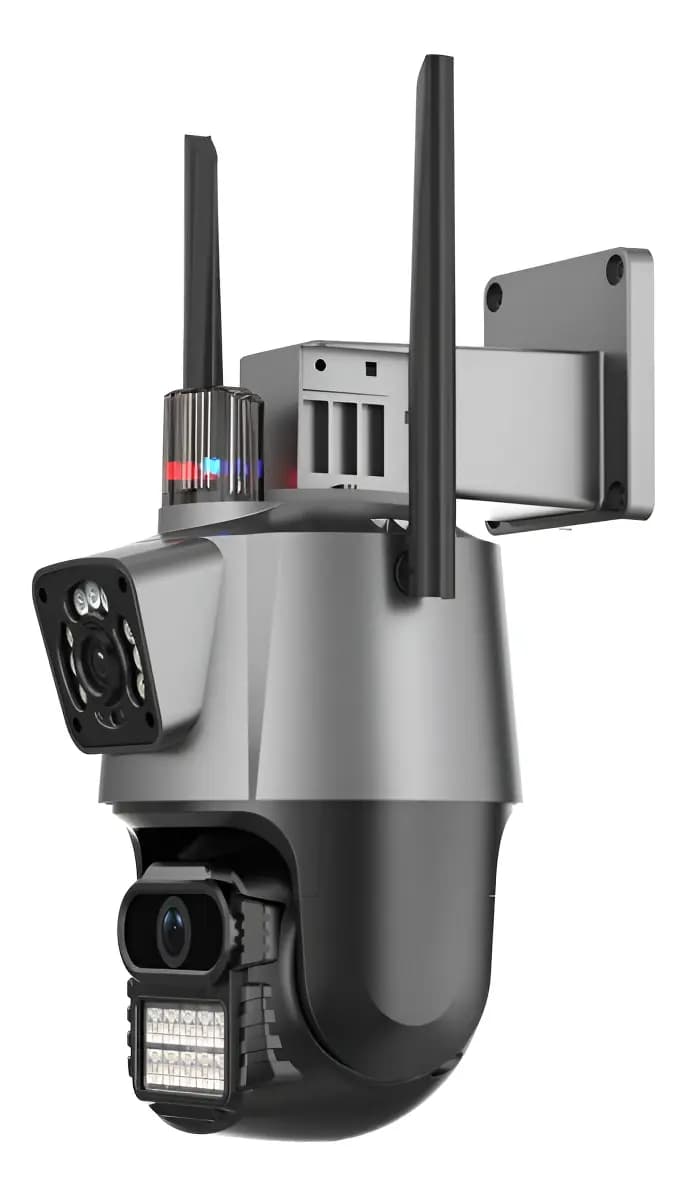 Câmera Segurança Wifi Ip Lente Dupla 2x 3mp Externa 360° A prova Dágua Cor Cinza — imagem 2