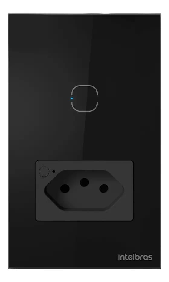 Tomada Interruptor Inteligente Wifi 10a Ets 2001 Intelbras Cor Preto