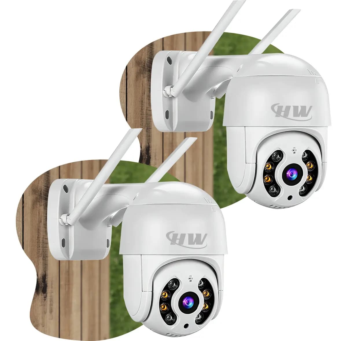 Kit 2 Câmera Segurança Ip Interna Externa Wifi iCSee Infravermelho Prova D’Água - HW