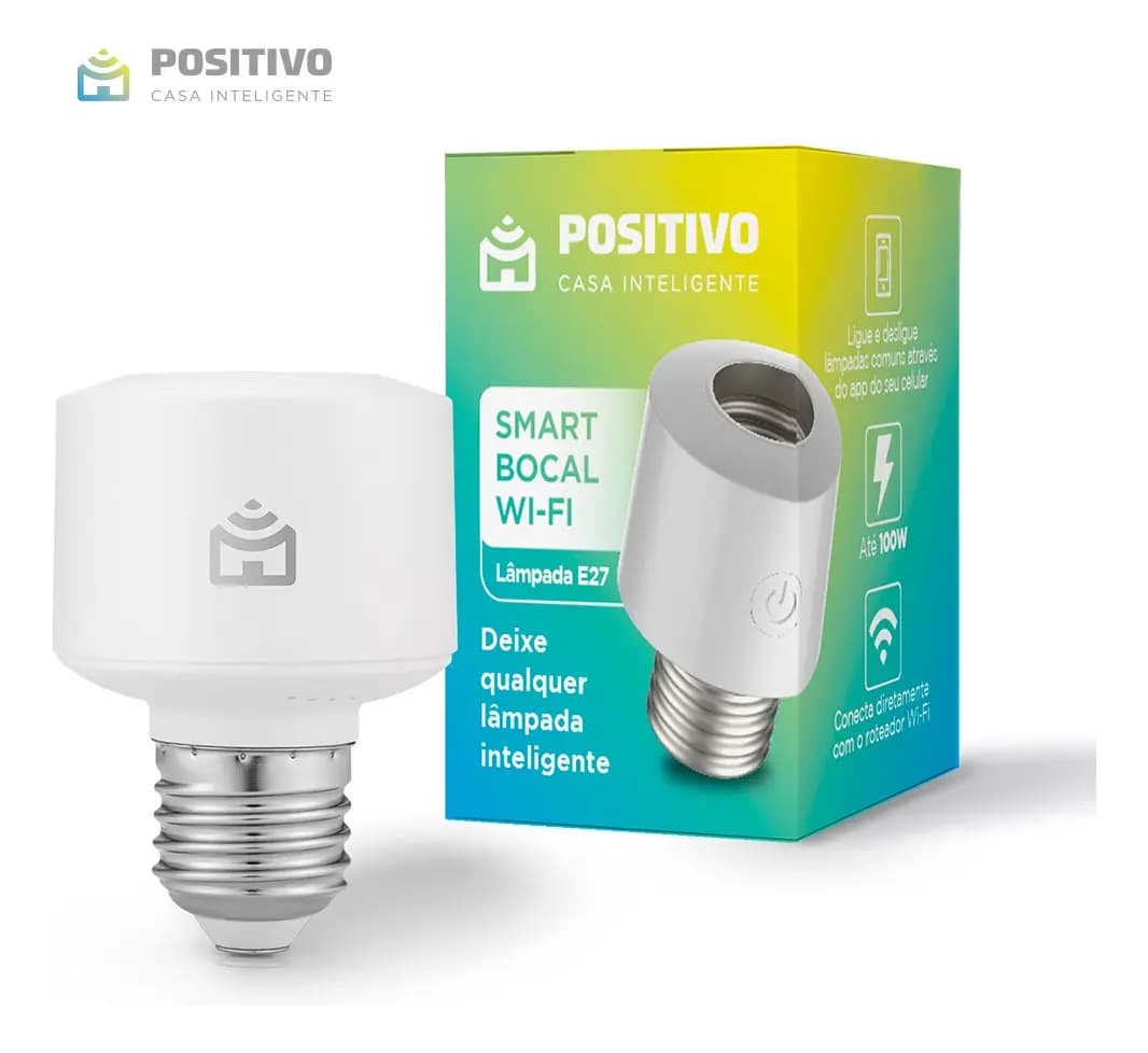 Smart Bocal Wi-Fi Positivo Casa Inteligente, Soquete E27, 100W, Branco, Bivolt - Compatível com Alexa