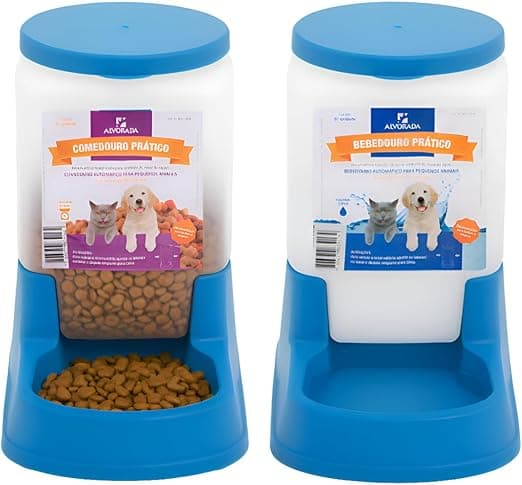 Kit Comedouro 3kg Bebedouro 3L Autom&aacute;tico C&atilde;es Gatos | Dispenser Ra&ccedil;&atilde;o &Aacute;gua Anti-Formiga T&aacute;NaTela (Azul) | Amazon.com.br — imagem 3
